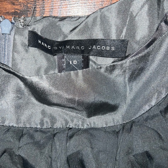 Marc by Marc Jacobs Silk Gray Blue Green Ribbon Tiered Dress size 10 - Picture 3 of 4